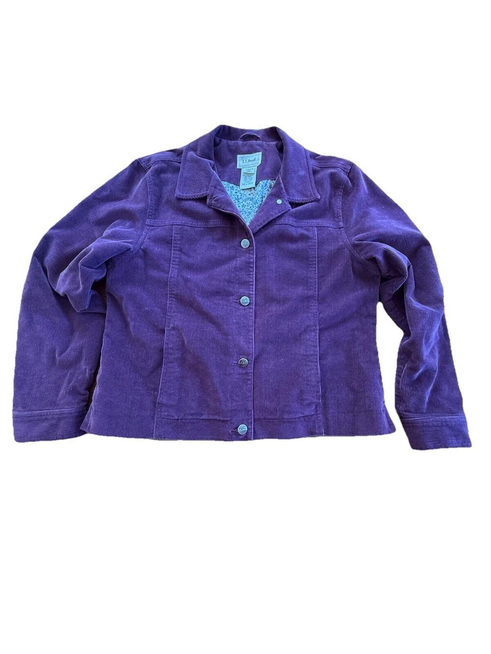 LL Bean Corduroy Button Up Women’s Purple Jacket Blazer Size Medium